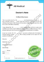 Doctor Note for Airline