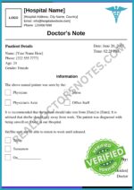 Doctors Note for Sick Leave