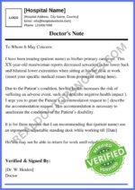 Doctors Note for standing desk PDF