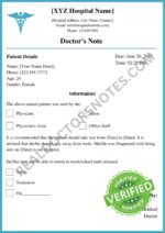 Sample Doctors Note for Sick Leave