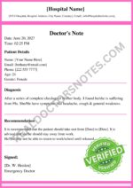 doctors note for flu PDF