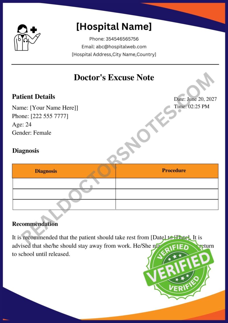 Doctors Note for Allergies PDF