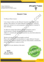 Doctors Note for Allergies Printable