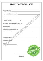 Printable Urgent Care Doctors Note