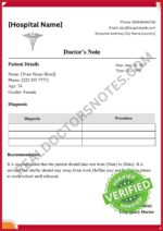 Doctors Note for Postpartum Depression Template