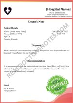 Doctors Note stomach virus Sample