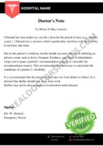 Doctors Sick Note Template