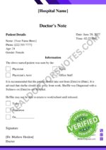 Printable Doctors Sick Note