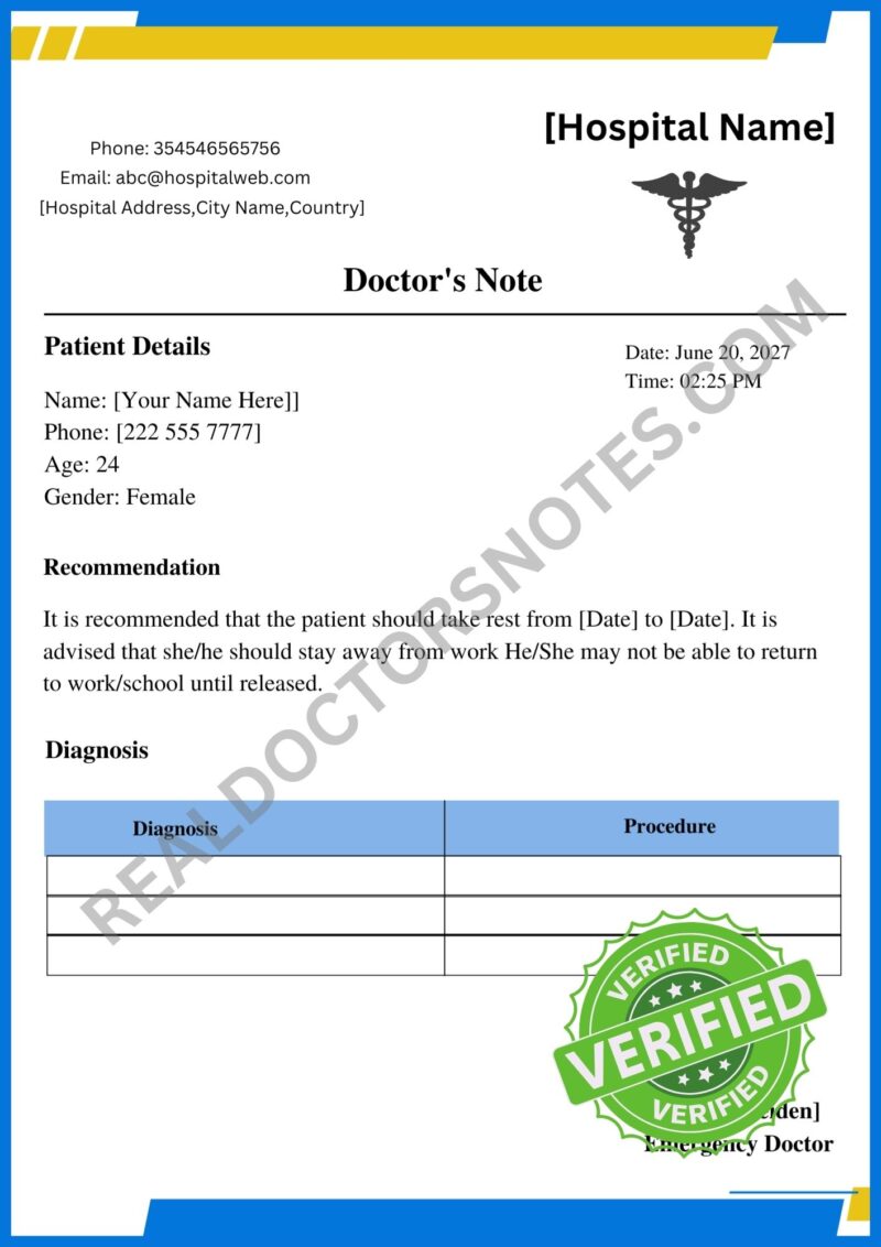 Sample Doctors Note for Postpartum Depression