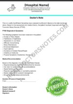 Doctors Note for PTSD