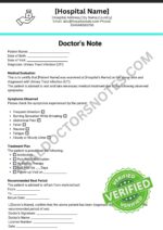 Doctors Note for UTI
