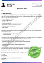 Printable Doctors Note for Short Term Disability
