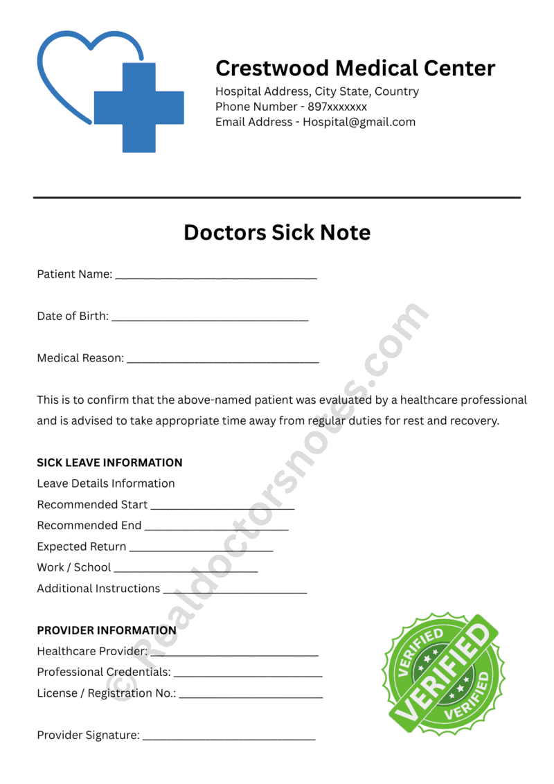 Doctors Sick Note Doctors Sick Note