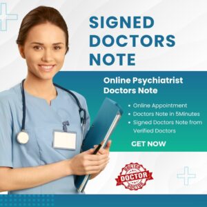 Online Psychiatrist Doctor's Note