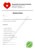 Asthma Excuse Note Asthma Excuse Note