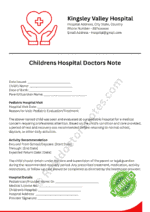 Childrens Hospital Doctors Note Childrens Hospital Doctors Note