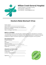 Doctors Note Stomach Virus Doctors Note Stomach Virus