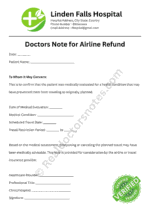 Doctors Note for Airline Refund Doctors Note for Airline Refund