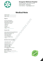 Doctor's Note for Blood Pressure Treatment