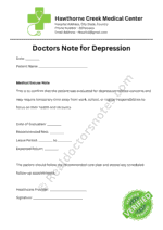 Doctors Note for Depression Doctors Note for Depression