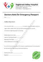 Doctors Note for Emergency Passport (1) Doctors Note for Emergency Passport