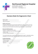 Doctors Note for Ergonomic Chair Doctors Note for Ergonomic Chair
