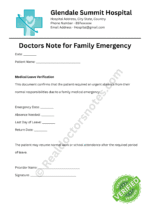 Doctors Note for Family Emergency Doctors Note for Family Emergency