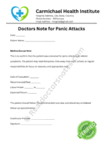 Doctors Note for Panic Attacks Doctors Note for Panic Attacks