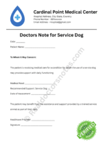 Doctors Note for Service Dog Doctors Note for Service Dog