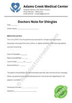 Doctors Note for Shingles Doctors Note for Shingles