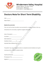 Doctors Note for Short Term Disability Doctors Note for Short Term Disability