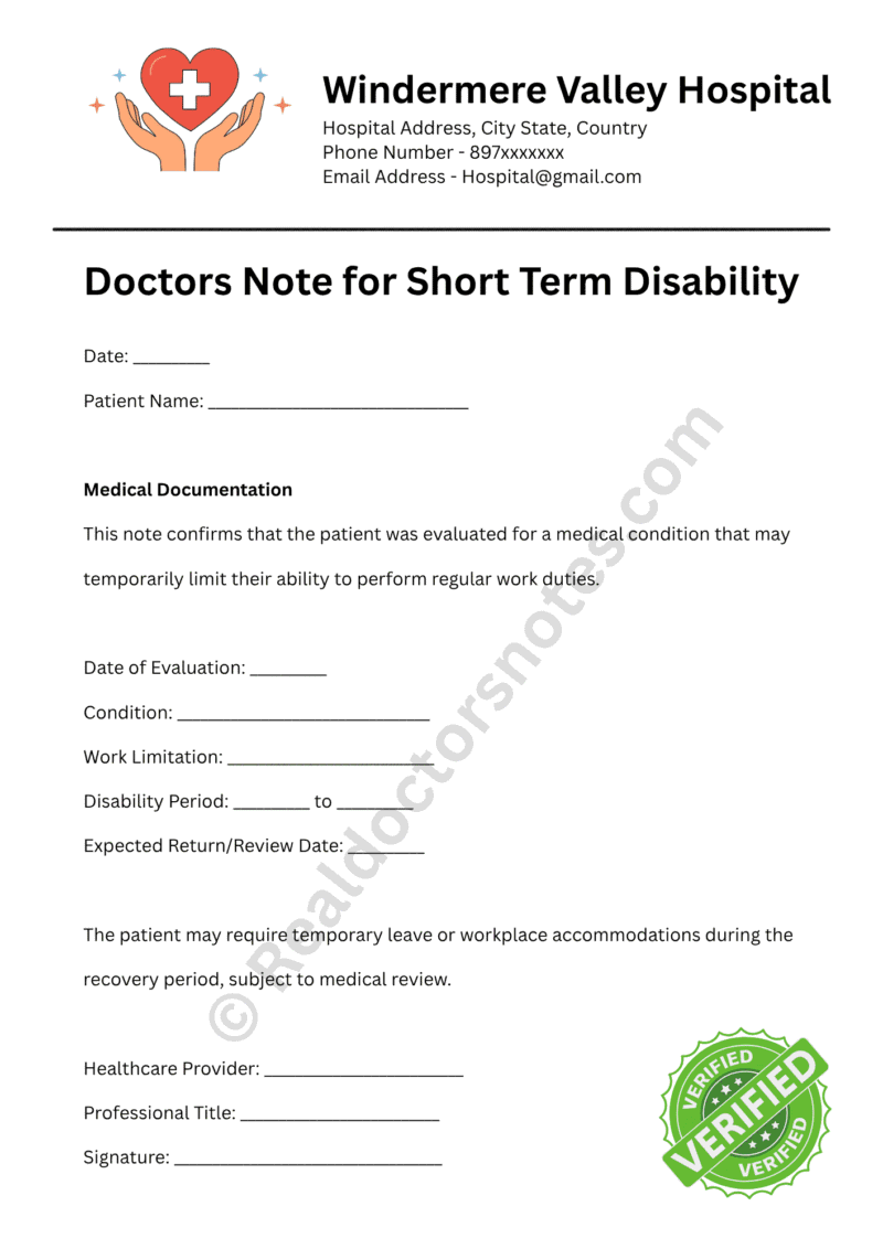 Doctors Note for Short Term Disability Doctors Note for Short Term Disability