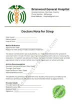 Doctors Note for Strep Doctors Note for Strep