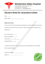 Doctors Note for Ulcerative Colitis Doctors Note for Ulcerative Colitis