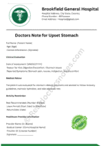 Doctors Note for Upset Stomach Doctors Note for Upset Stomach