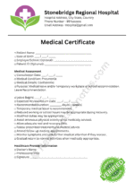 Medical Leave for Pneumonia