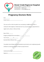 Pregnancy Doctors Note Pregnancy Doctors Note
