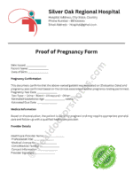 Proof of Pregnancy Form Proof of Pregnancy Form