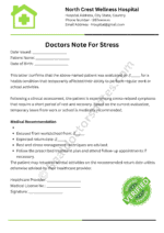 Stress Doctor's Note Template