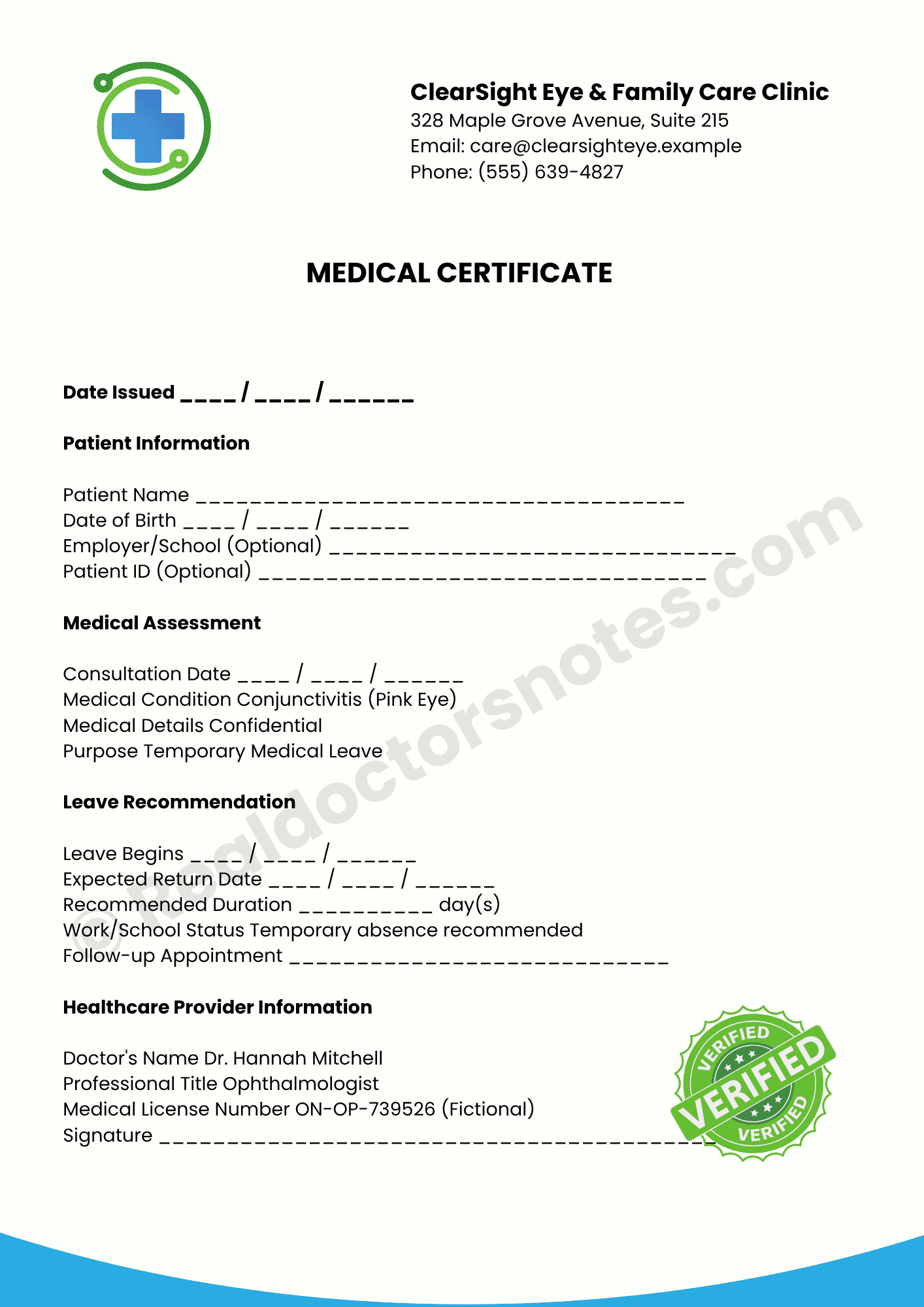 Doctor's Note For Conjunctivitis Eye | Pink Eye Leave - Image 3