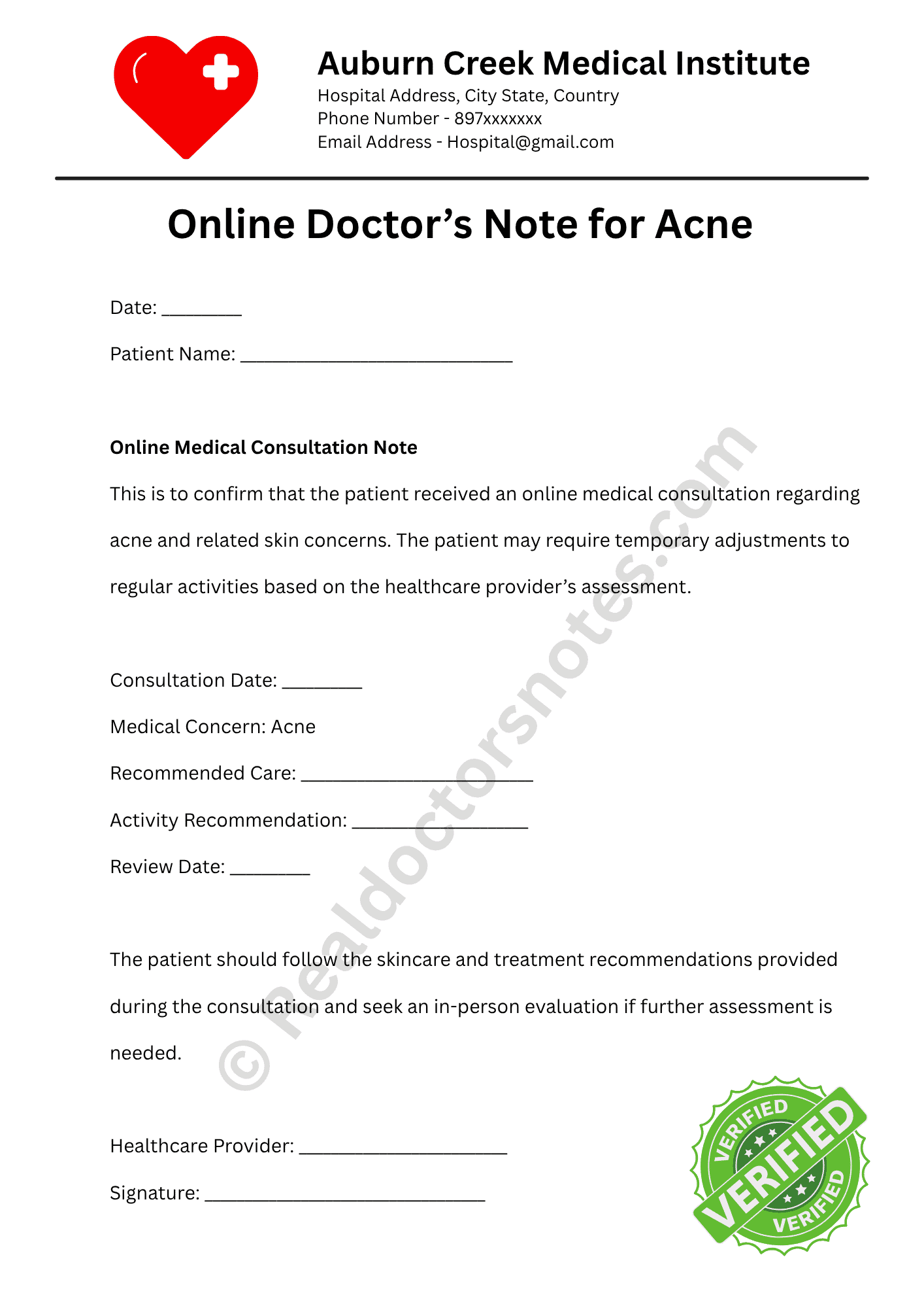_Doctor’s Note for Acne