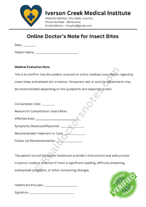 _Doctor’s Note for Insect Bites