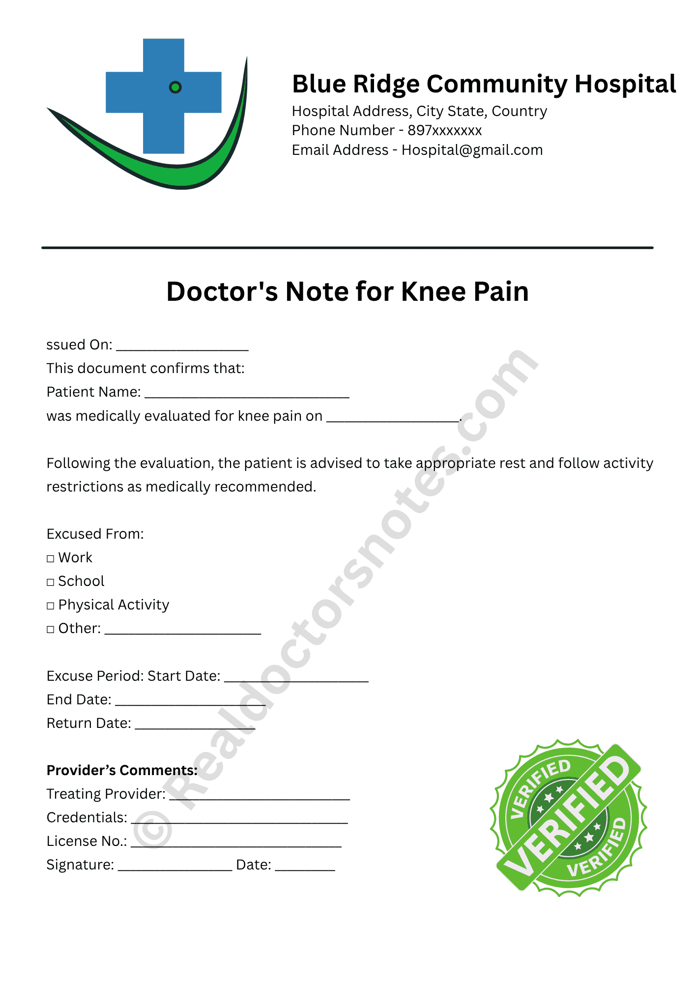 Doctor's Note for Knee Pain: Relief & Work Note - Image 3