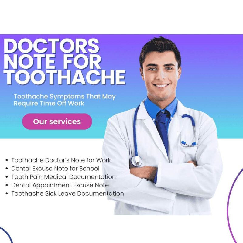 Doctors Note for Toothach Doctors Note for Toothach
