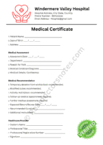 Hospital Real Medical Certificate