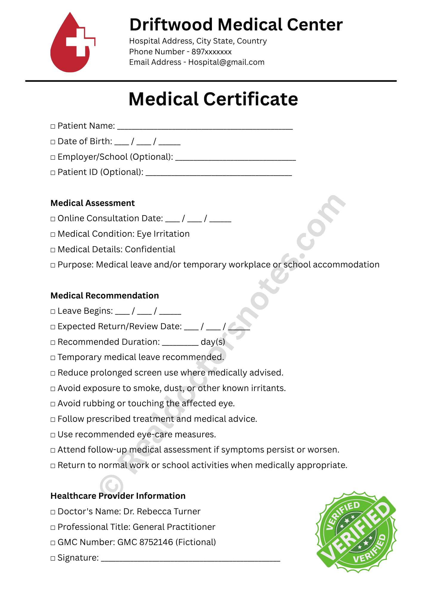 Online Doctor’s Note for Eye Irritation: Work Excuse - Image 3