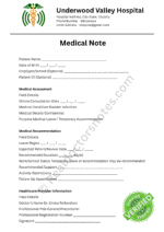 Medical Note for Bladder Infection