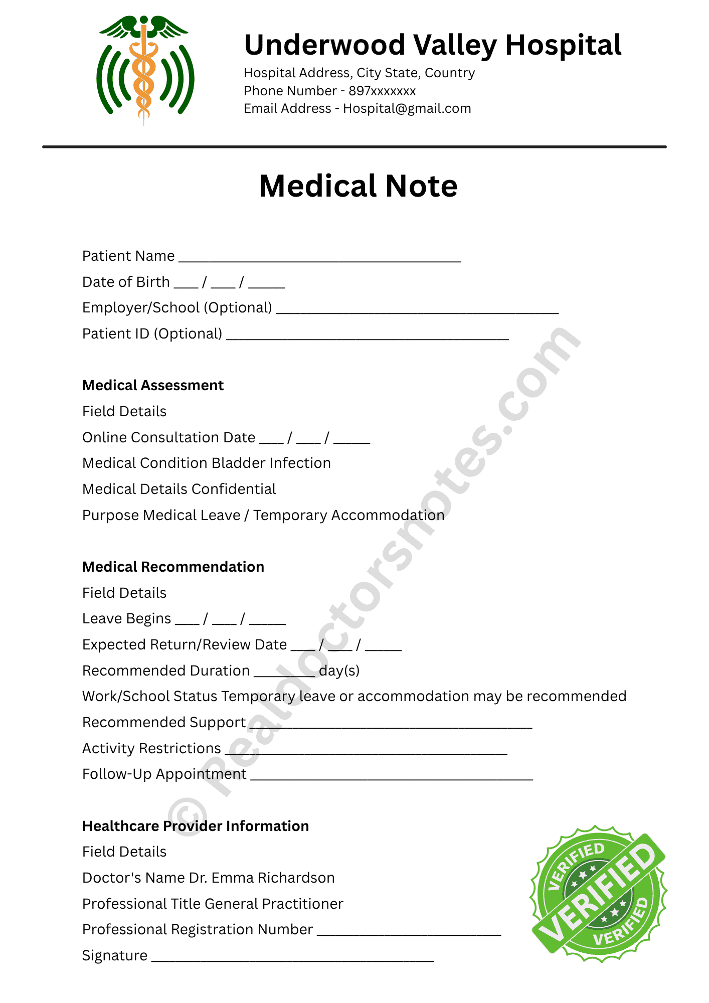 Online Doctor’s Note for Bladder Infection: UTI Note Guide - Image 3