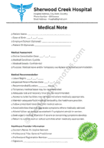 Medical Note for Cystitis