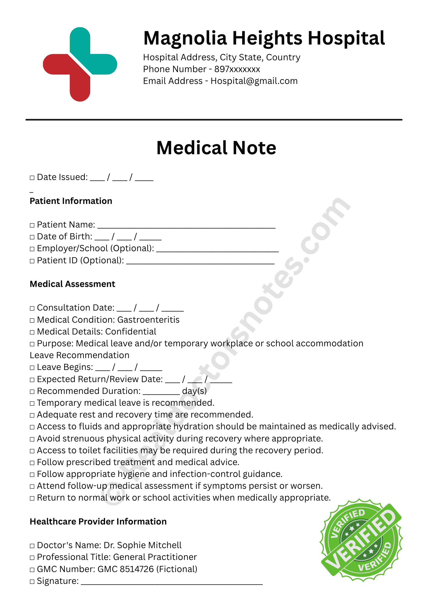 Doctor’s Note for Gastroenteritis: Sick Leave & Work Note - Image 4